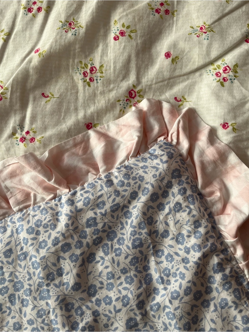 SweetHoney Nap Mat cotton floral print blue 0786 pink green ruffle ditzy